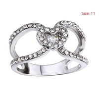 Heiheiup Circon nakit prsten poklon prsten umetnut klasično srce za djevojku prsten