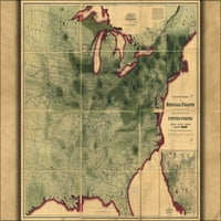 24 X36 Galerija poster, Mapa tifudne groznice u Sjedinjenim Američkim Državama 1874