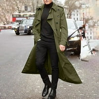 Francuska Dimple Muška dugačka luksuzna luksuzna duljina kaput sa dugim vunom zima
