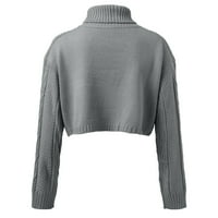 Džemperi za žene za žene dugih rukava modni prženi tijesto kratki pleteni džemper
