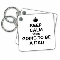 3Droza Ostanite mirni da ćete biti tata - budući otac tata Tekst poklon - ključni lanci, 2. po, set od 2