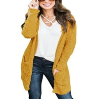 Cardigan džemperi za žene pune boje casual ženskih džempera sa otvorenim otvorenim zimskim džemperima