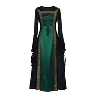 Fanxing s kapuljača renesanse za žene plus veličine srednjovjekovne gotičke haljine haljine Steampunk Viktorijanske seljačke haljine Retro kostimi padaju haljine čišćenje zelena, xl