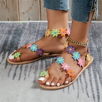 Ženske cipele modne proljeće i ljetne žene sandale cvjetni ravni šareni lagani povremeni stil plaža