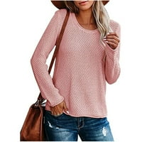 Dukseri za žene Skinny džemper pulover džempere za odmor za žene za čišćenje ružičaste s