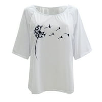 Pedort Womens Tops Trendy kratki rukav Crew Crt majica SummerWomen's Modna Ležerna majica Bijela, M