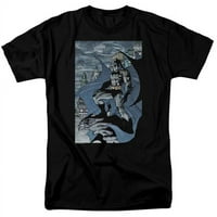 Batman & Seurbat za odrasle za odrasle u redu Pamuk kratkog rukava 18- majica, crna - mala