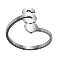 Modni engleski pisce za otvaranje prstena od nehrđajućeg čelika Retro nakit Povratak na školu Cool College