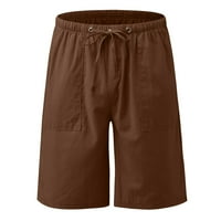 Wendunide kratke hlače muškarci muški ljetni casual solidne kratke žrebom kratkih hlače za hlače džep kratki modni kratki smeđi xxl