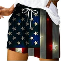 Gacuw Patriotske kratke hlače USA Tematska odjeća Ležerne prilike Ležerne prilike sa džepovima sa džepovima Pokretanje kratkih hlača Četvrta jula Outfits USA Objave Četvrti jul Kostimi Kostimi Američka zastava odjeća crna