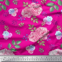 Soimoi pamučne patke tkanine bobice, lišće i ružičaste cvijeće tiskane tkanine sa širokim dvorištem