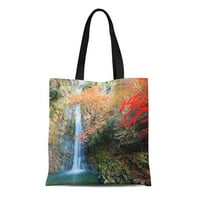 Platno torba Prekrasna krajolik Grand Waterfall koji se spušta niz rocky za višestruki namirnice za