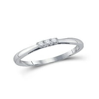 10k bijeli zlatni dijamant 3-kameni svadbeni vjenčani prsten za vjenčanje CTTW