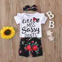 Novorođena novorođenčad dječje djevojke rumper vrhovi kombinezone cvjetnih hlača uz min Outfits Set