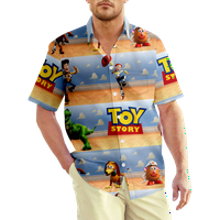 Košulje za muškarce i dječake Havajski igračka priča opuštena-montira ležerna gumba za print kratkih rukava dolje na havajsku majicu modni plažni košulji poklon za muža za dečko