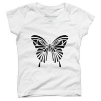 Plemenske leptirske djevojke bijeli grafički tee - Dizajn ljudi M