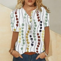 Vrhovi za žene s kratkim rukavima ljetni modni casual trendi ispisani majica majica majica izrez majice