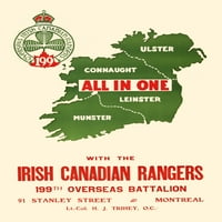 Poster prikazuje mapu Irske i bataljona Insignije. Poster Print nepoznato