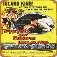 Metalni znak - Fiend of Deape Island Film - Vintage Rusty Look