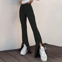 Visoke čekinske hlače sa visokim strukom za žene Ljeto dugme sa zatvaračem Elastične struke duge pantalone
