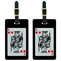 Grafika i još više igranja karata KING of Hearts Poker prtljage Oznake prtljage Kofer za nošenje ID-a, set od 2