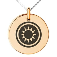 Svjetlosni element od nehrđajućeg čelika ugravirani mali medaljon krug šarm privjesak ogrlica