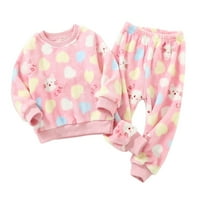 Toddler Boys Girls pidžama zimski dugi rukav crtani otisci pidžamas Spavaće na vrhu Hlače odijelo odjeću za 12 mjeseci