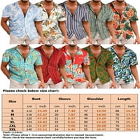 Groanlook muškarci Ljetne košulje s kratkim rukavima majica na vrhu vrhova plaža majica s jednim grudima