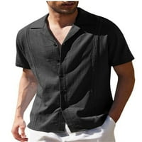 Diconna Muška ljetna čegarska majica Solid Boja kratkih rukava s majicama sa gumbom