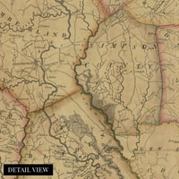 Sjeverna Karolina Država - Vintage mapa Sjeverna Karolina Zidna umjetnost - prvo stvarno istraživanje berbene mape Sjeverne Karoline - Sjeverni Karolina - NC Početna Art