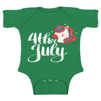 Newkward Styles Slatke artikle za bebe za četvrti jul Jedna četvrtina jula Baby Bodysuit jednorog Jedan
