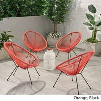 Sjajan terenski namještaj Alexis vanjska tkana stolica narandžasta + crna