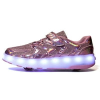 Kurice za mlade LED lagane svjetlosne valjkaste cipele s točkovima Skate cipele Modni poklon ružičasta
