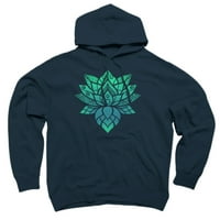 Lotus cvjetni ukras mornarsko plavi grafički pulover Hoodie - Dizajn od strane ljudi s