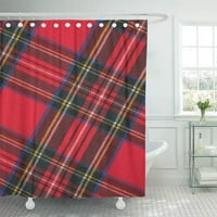 Crveni plaćeni tartan škotski kilt check gingham božićni skotski sažetak kupaonica za zavjese za tuš