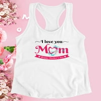 Volim te mama ružičasti baner trkački rezervoar za žene -Image by Shutterstock, žensko malo