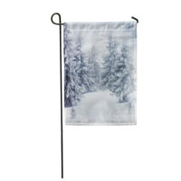 Plava zimska božićna snježna drveća siva snijeg prozor vrtna zastava ukrasna zastava kuća baner