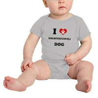 Heart XoloitzCuintli pas smiješno dječje bodysuits