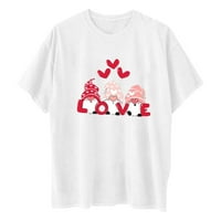 Podplug ženski dan zaljubljenih tiskani ljubavni tisak ramena s kratkih rukava majica za Valentinovo