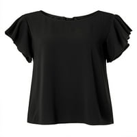 Žene Ljeto Tunic vrhovi ženski modni okrugli izrez Bluze s kratkim rukavima Pulover majica M