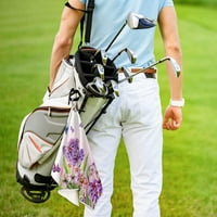 Ljubičasta leptir Hydrangea cvijet Golf ručnik za ručnik od mikrofibranog ručnika za ručnik muškarac sa sportskim ručnikom s karabinom kopčom za golf kolica za golf torbe golf poklon za ljubitelje golfa
