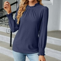 Oieyuz ženske kauzalne majice s dugim rukavima ljeto klasična tunika vrhova majica labave bluze