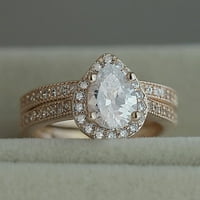 Miyuaadkai prstenovi Clic Pear Drop cirkon zaručnički prsten modni dodatni nakit nakit zlato a