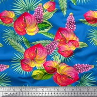 Listovi pamučne patch patch tkanine, lakeleaf i lupin cvjetni dekor tkaninski odštampano dvorište široko
