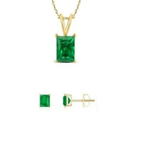 Pariz nakit 18k žuto zlato 1ct smaragdna ogrlica i minđuše postavljene za odrasle ženke