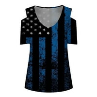 Američka zastava Majica za žene 4. jula Patriotske majice Dan nezavisnosti Kratki rukav Košulje