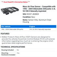 Senzor protoka masovnog zraka - kompatibilan sa - Oldsmobile silueta 3.4L V vin e prirodno aspirirana