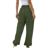 Ealeyy ženske ležerne posteljine hlače visoke elastične struke ukidane strukske pantalone joggers hlače