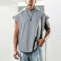 Muška fitness majica za trening pulover Sportski slobodno vrijeme rukavac s kapuljačom muški prsluk