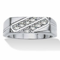 PALMBEACH nakit muški okrugli kristalni revanški prsten od nehrđajućeg čelika